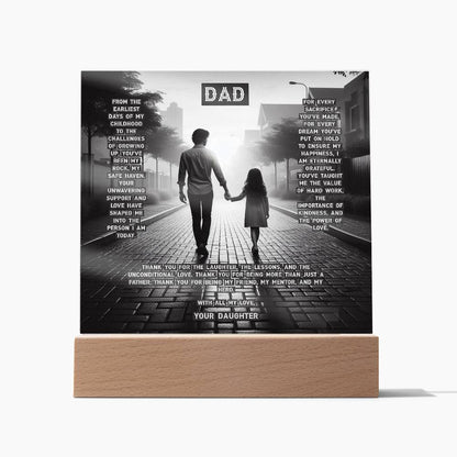 Daughter to Dad - Acrylic Square Plaque