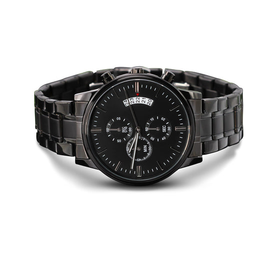 Personalized Black Chronograph Watch For Men