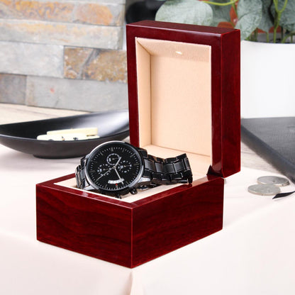 Personalized Black Chronograph Watch For Men