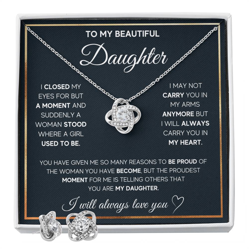 My Beautiful Daughter - Proud Love Knot Necklace Bundle