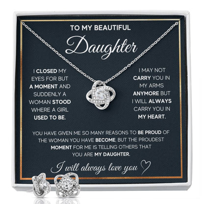 My Beautiful Daughter - Proud Love Knot Necklace Bundle