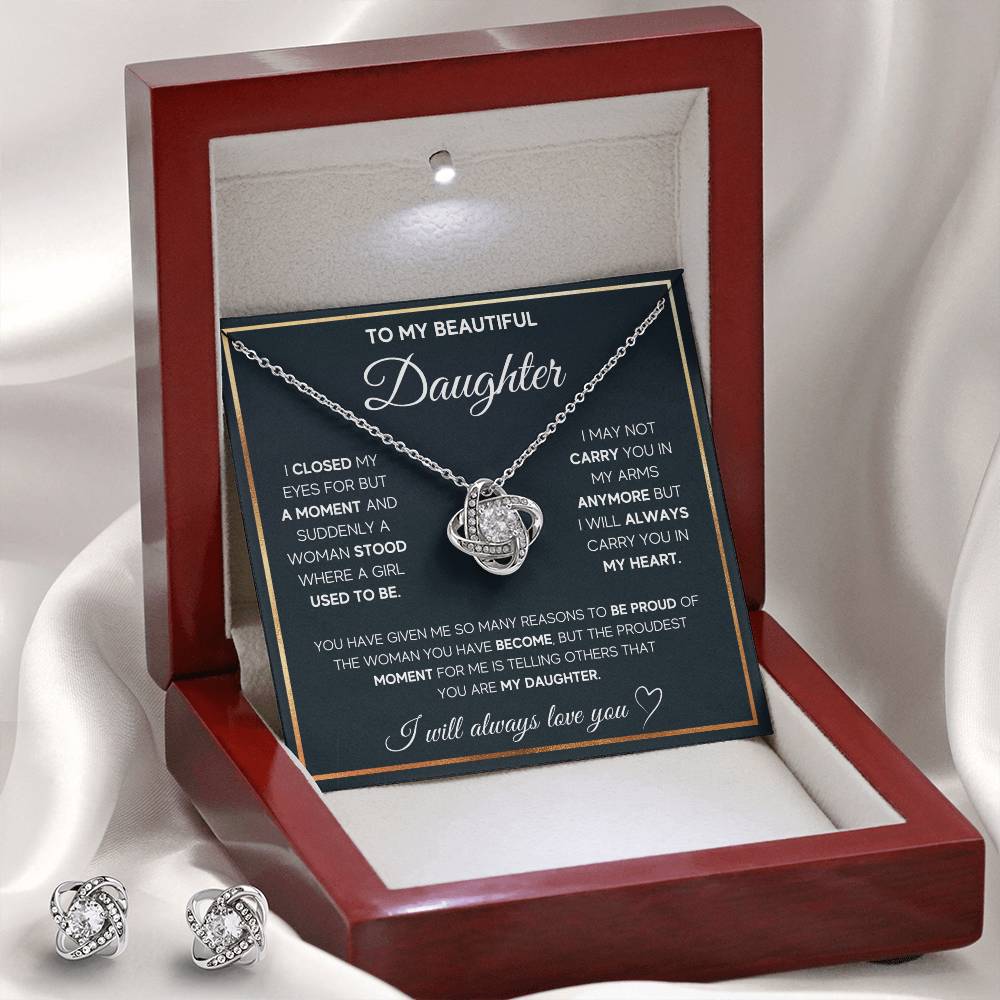 My Beautiful Daughter - Proud Love Knot Necklace Bundle