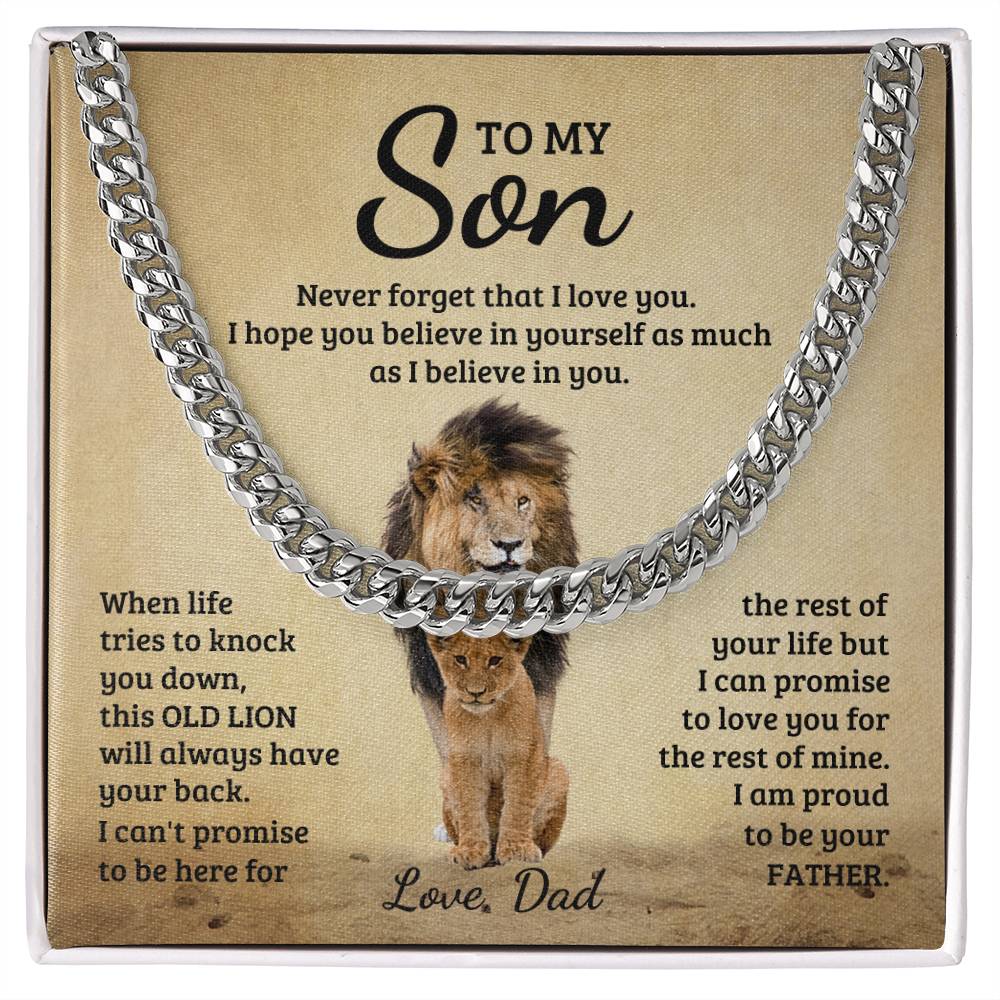 To My Son Never Forget - Cuban Necklace