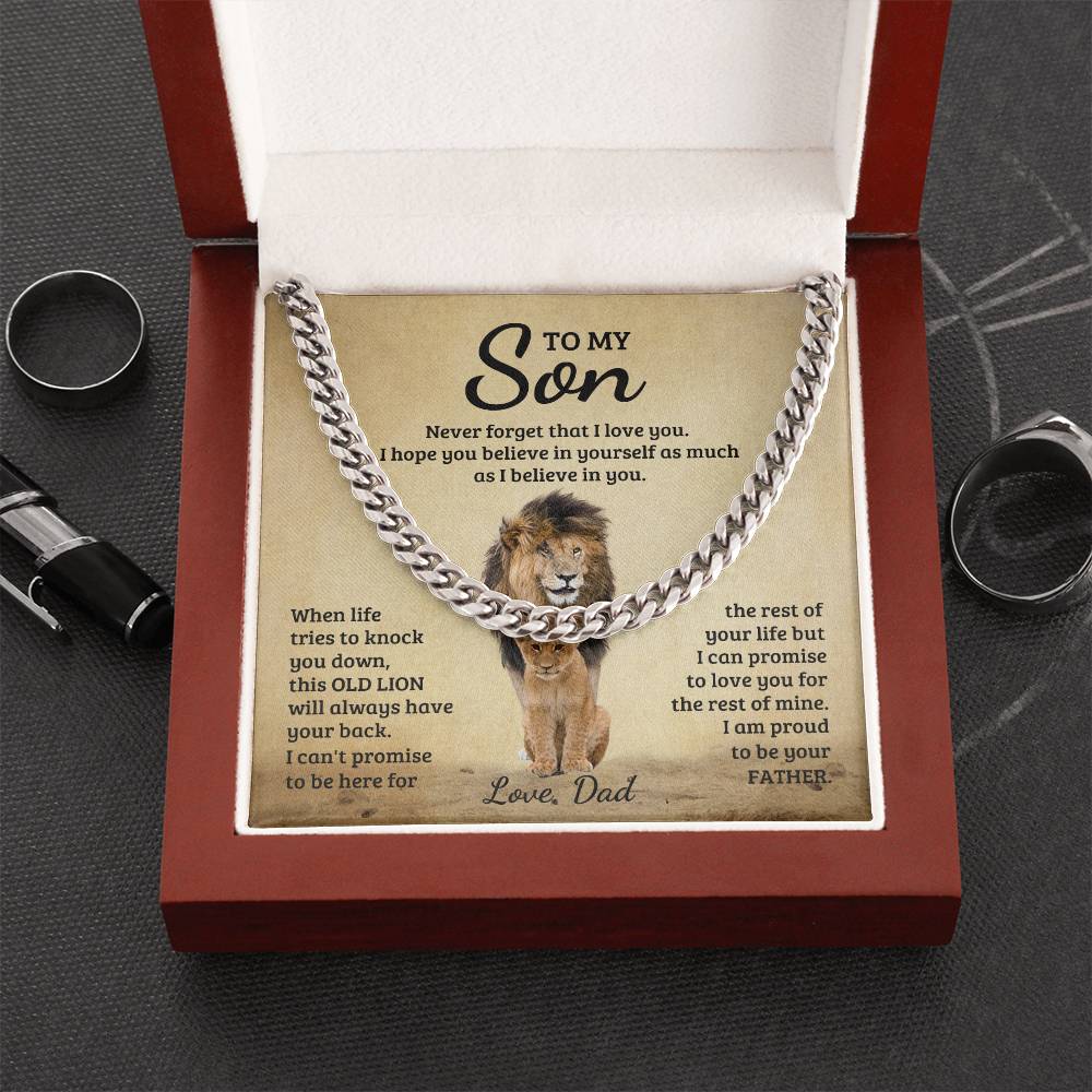 To My Son Never Forget - Cuban Necklace