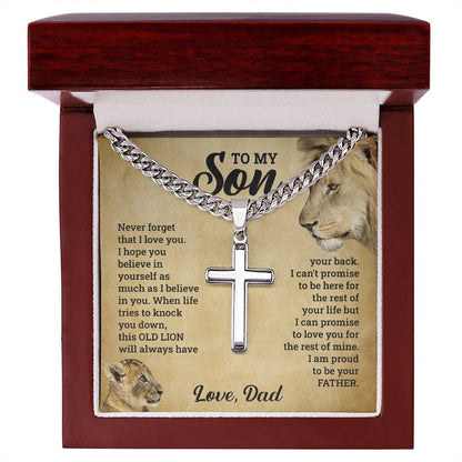 Old Lion to Young Lion - Cuban Chain Necklace with Cross