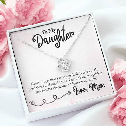 To My Daughter - Never Forget - Love Knot Necklace