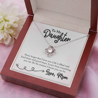 To My Daughter - Never Forget - Love Knot Necklace