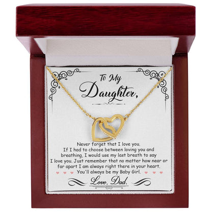 To My Daughter...My Last Breath - Interlocking Hearts Necklace