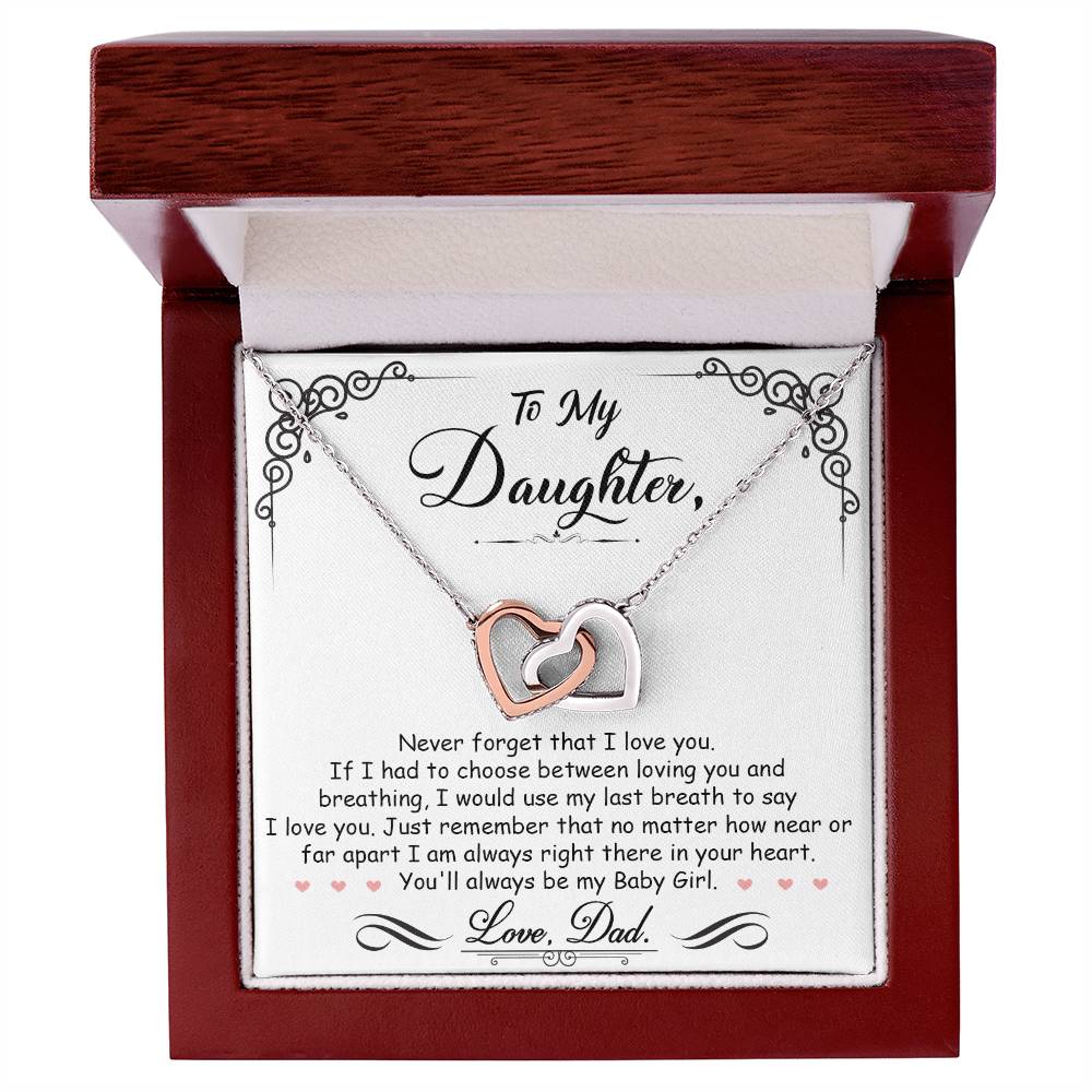 To My Daughter...My Last Breath - Interlocking Hearts Necklace