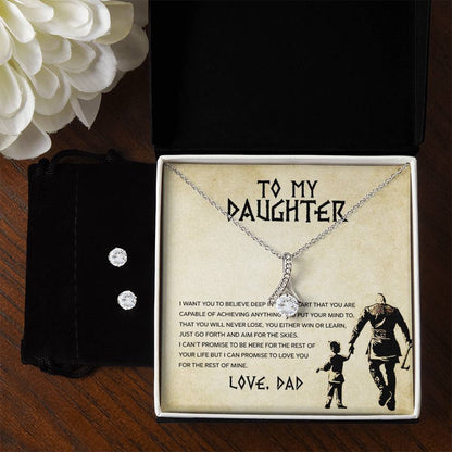 To My Daughter - Forever Love Necklace & Earrings Bundle