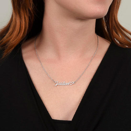 Journey Commemoration: Graduation Name Necklace Gift - Heart Name Necklace