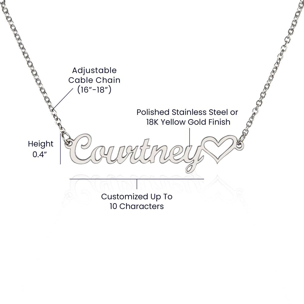 Journey Commemoration: Graduation Name Necklace Gift - Heart Name Necklace