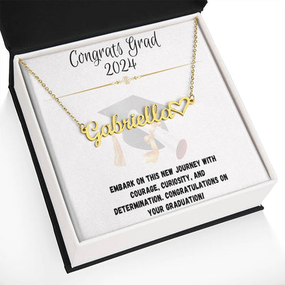 Journey Commemoration: Graduation Name Necklace Gift - Heart Name Necklace