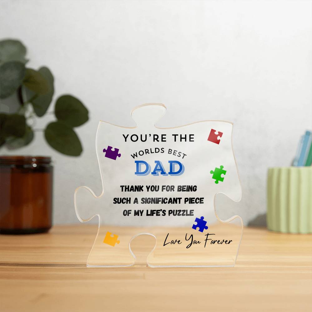 World's Best Dad Acrylic Puzzle Plaque