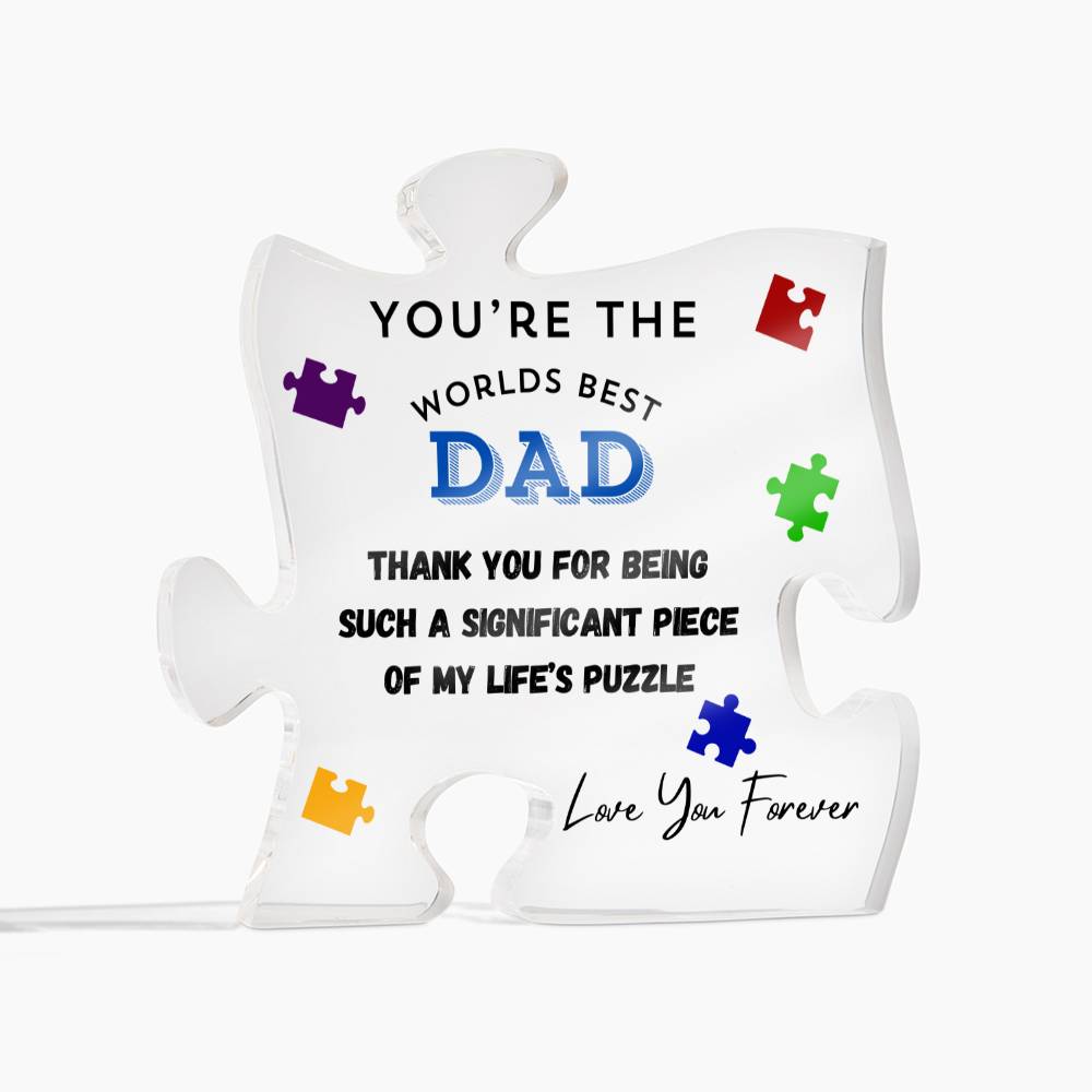 World's Best Dad Acrylic Puzzle Plaque