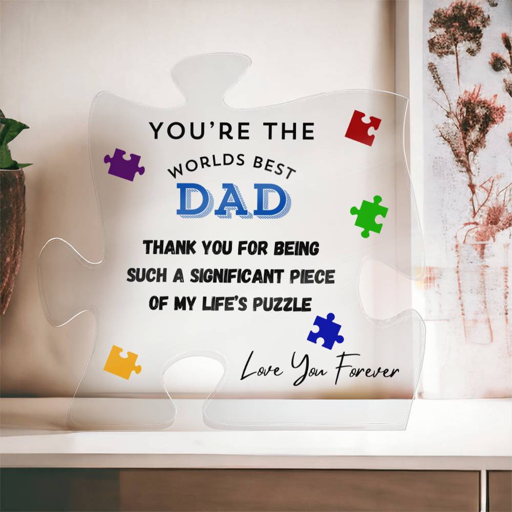 World's Best Dad Acrylic Puzzle Plaque