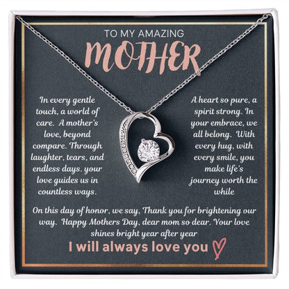 To My Amazing Mother - Forever Love Necklace