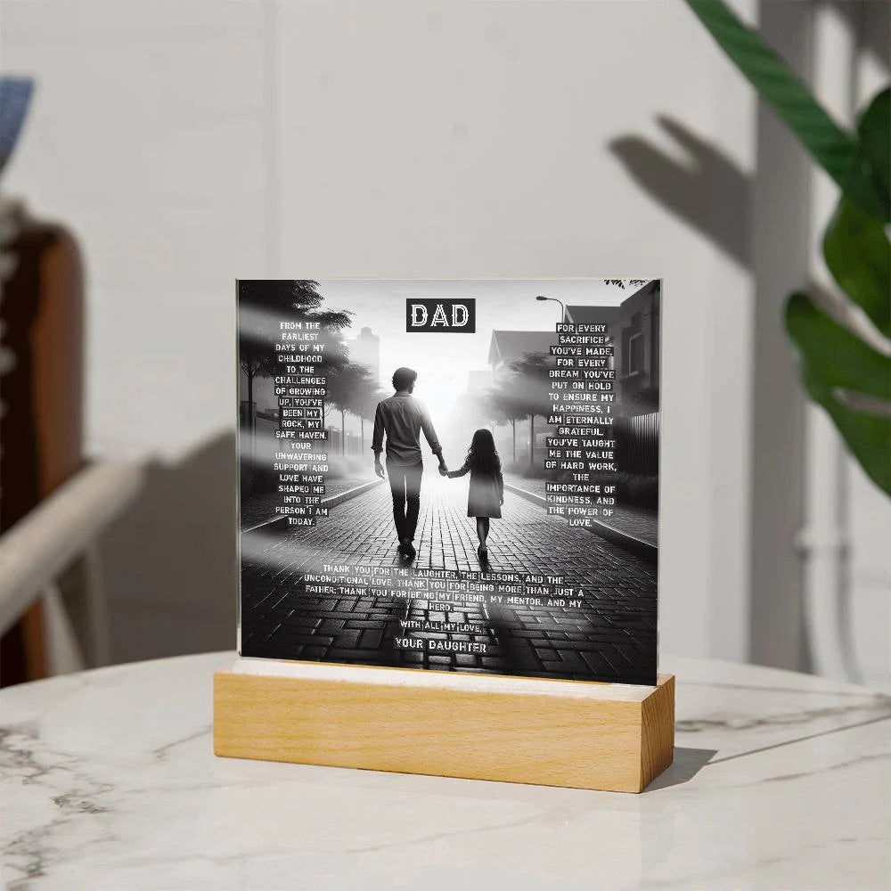 Daughter to Dad - Acrylic Square Plaque