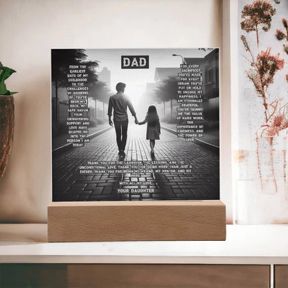 Daughter to Dad - Acrylic Square Plaque