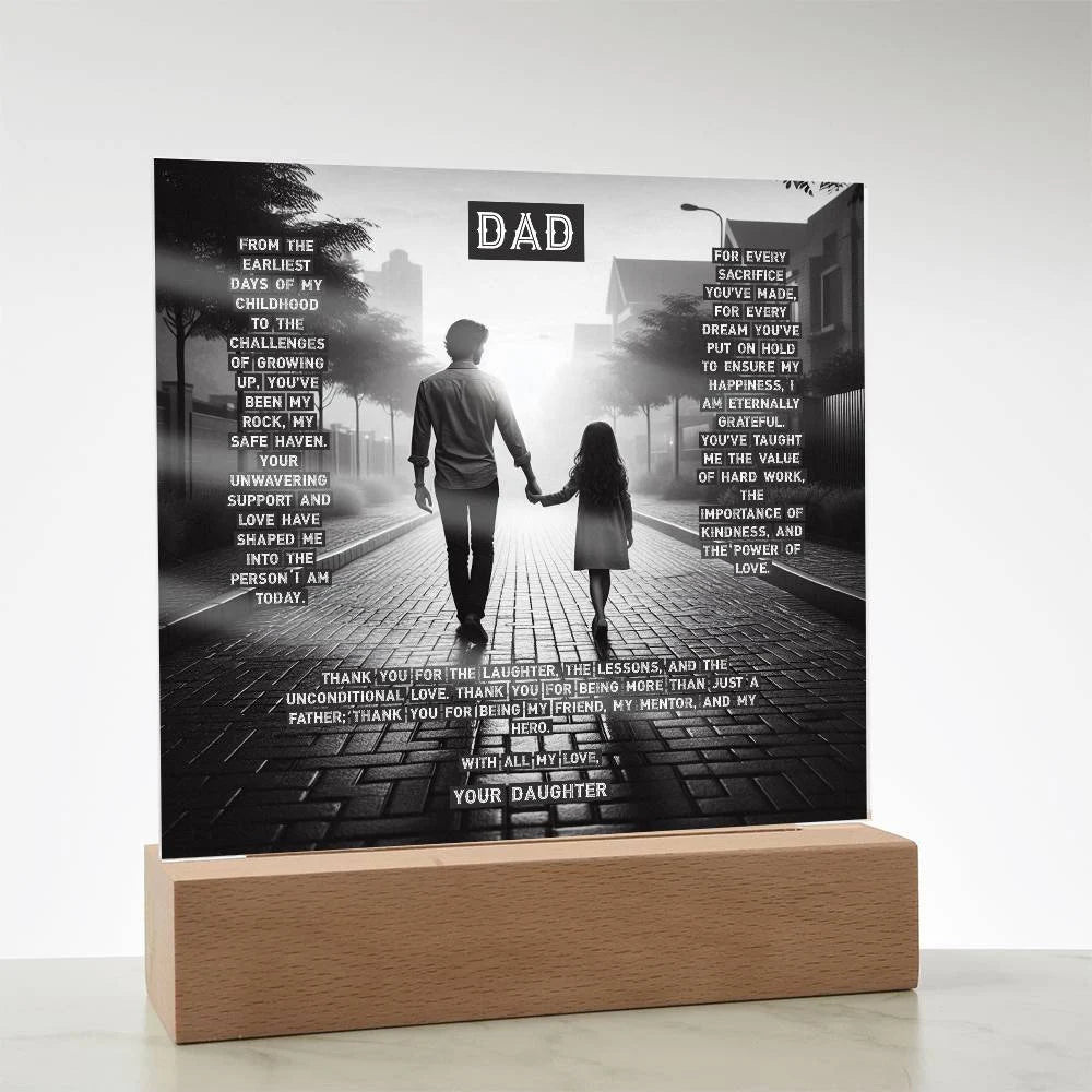 Daughter to Dad - Acrylic Square Plaque